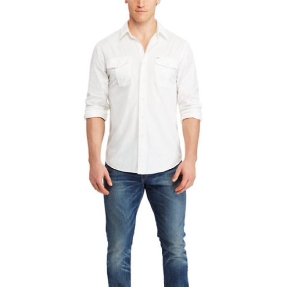 POLO RALPH LAUREN MEN WHITE SHIRT BEACH TWILL SIZE XL - Picture 4 of 17